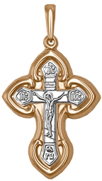 Крестик из комбинированного золота (арт. 2213668)