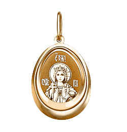 Подвеска-иконка "Святая Екатерина" из красного золота (арт. 2214549)