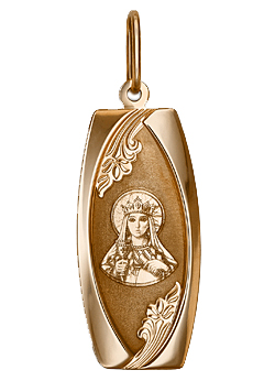 Подвеска-иконка "Святая Варвара" из красного золота (арт. 2214551)