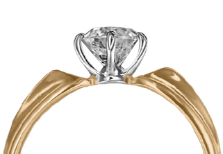 Кольцо с фианитами из комбинированного золота (арт. 2214713)