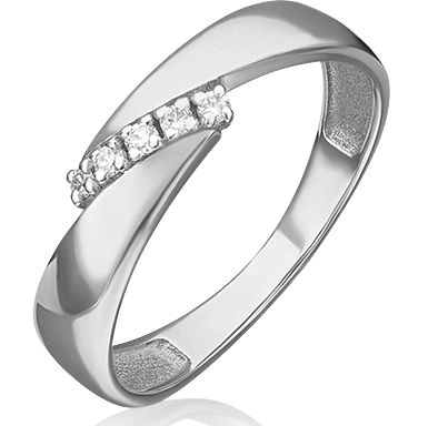 Кольцо с 5 бриллиантами из белого золота (арт. 2215290)