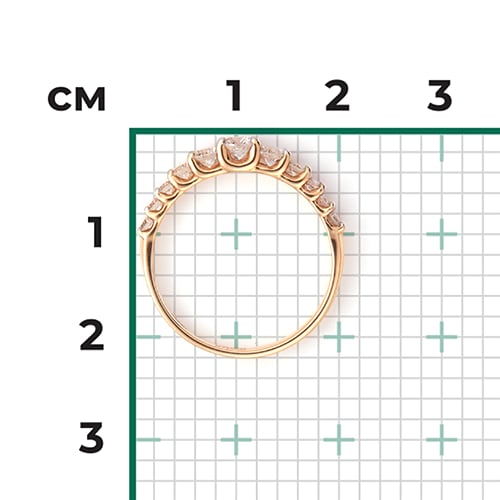 Кольцо с 11 бриллиантами из красного золота (арт. 2215523)