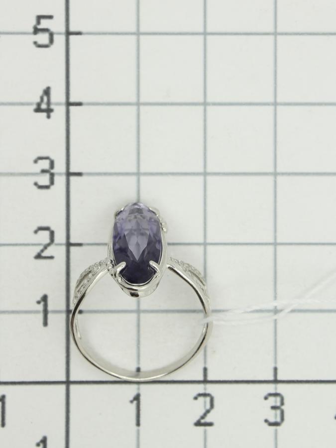 Кольцо с стеклом и фианитами из серебра (арт. 2240443)