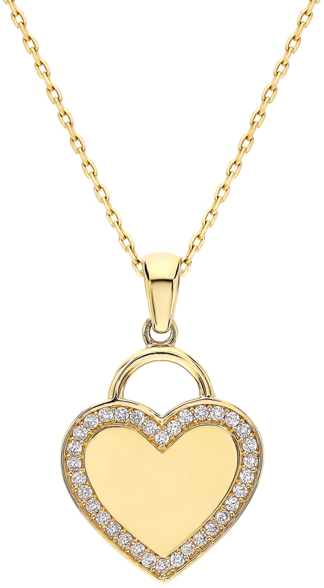 Подвеска Сердце с фианитами из жёлтого золота (арт. 2250552)