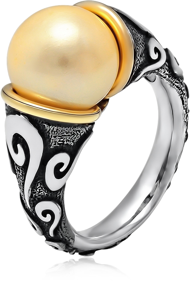 Кольцо с 1 жемчугом из серебра (арт. 2251010)