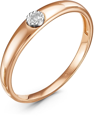 Кольцо с 1 бриллиантом из красного золота (арт. 2270575)