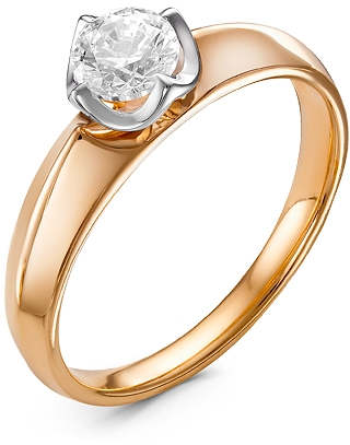Кольцо с 1 бриллиантом из красного золота (арт. 2270624)