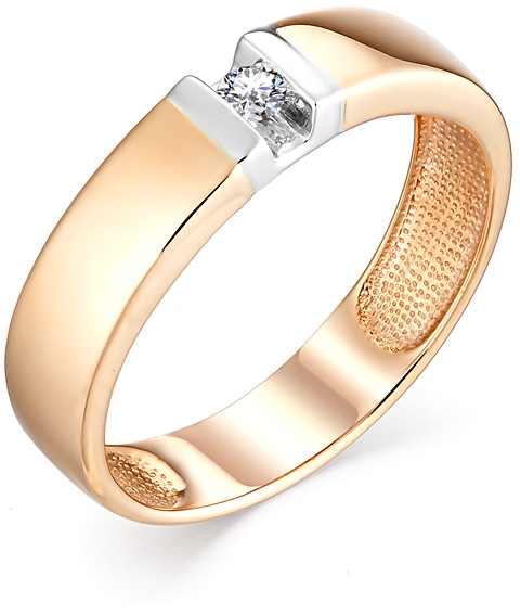 Кольцо с 1 бриллиантом из красного золота (арт. 2280621)