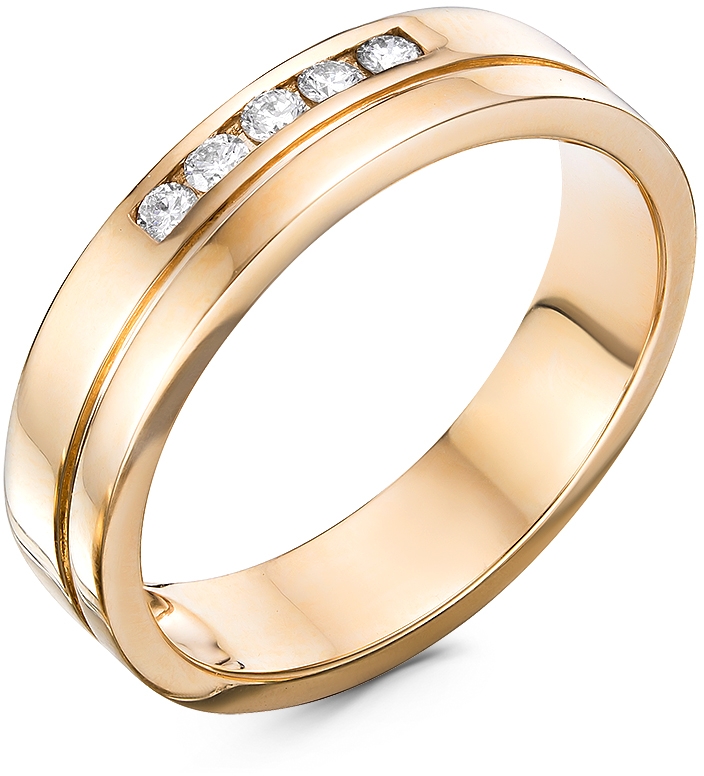 Кольцо с 5 бриллиантами из красного золота (арт. 2310627)