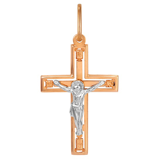 Крестик из красного золота (арт. 2320023)