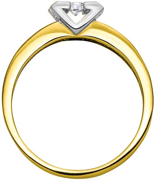 Кольцо с 1 бриллиантом из жёлтого золота (арт. 2350074)
