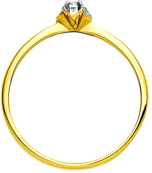 Кольцо с 1 бриллиантом из жёлтого золота (арт. 2350076)