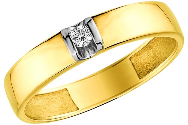 Кольцо с 1 бриллиантом из жёлтого золота (арт. 2350094)