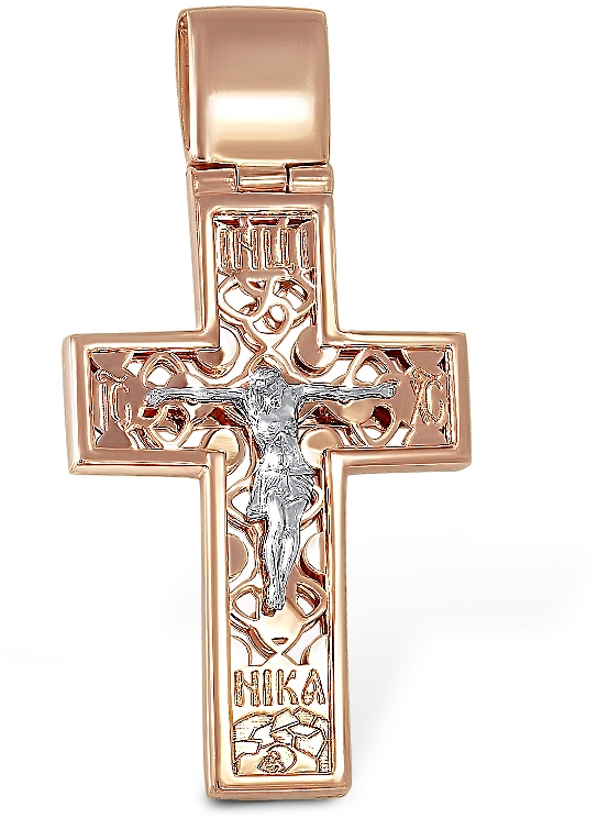 Крестик из красного золота (арт. 2381434)