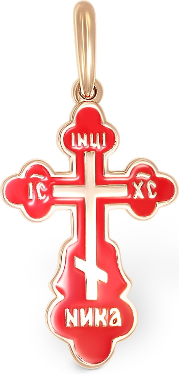Крестик из красного золота (арт. 2382650)