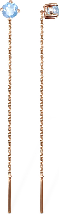 Серьги с 2 топазами из красного золота (арт. 2383072)