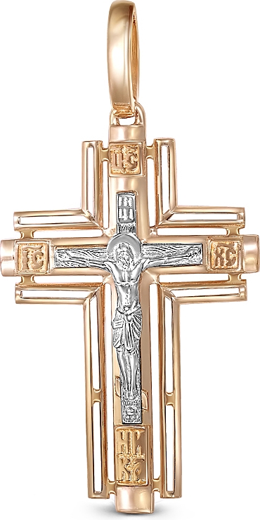 Крестик из красного золота (арт. 2383693)