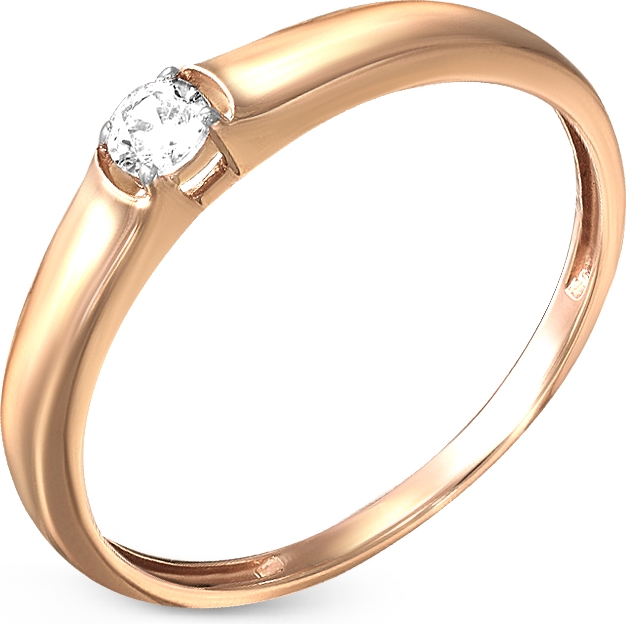 Кольцо с 1 бриллиантом из красного золота (арт. 2383800)