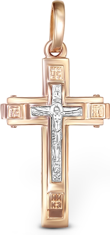 Крестик из красного золота (арт. 2384208)
