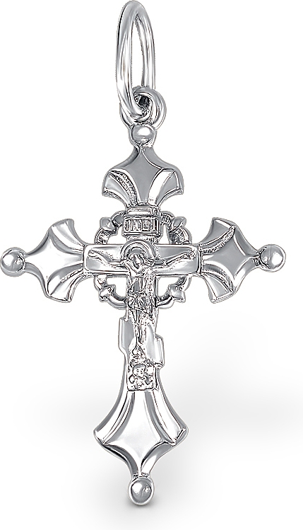 Крестик из белого золота (арт. 2384331)