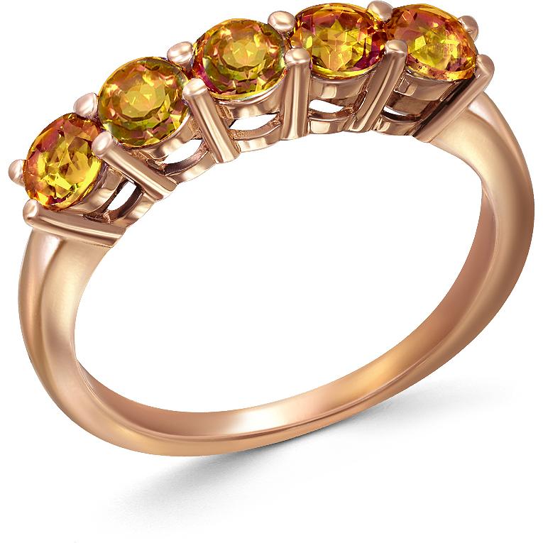 Кольцо с 5 султанитами из красного золота (арт. 2384950)