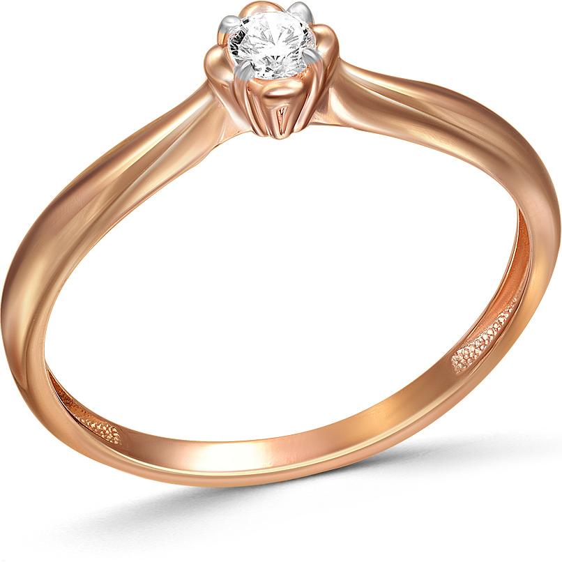 Кольцо с 1 бриллиантом из красного золота (арт. 2385102)