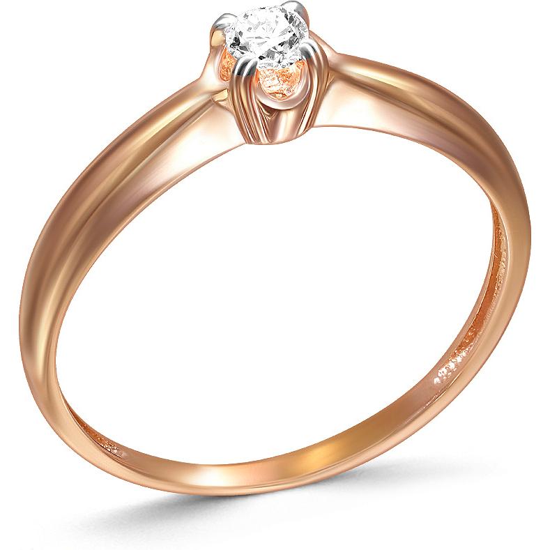 Кольцо с 1 бриллиантом из красного золота (арт. 2385122)