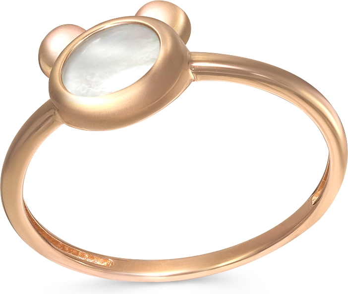 Кольцо Мишка с 1 перламутром из красного золота (арт. 2385247)