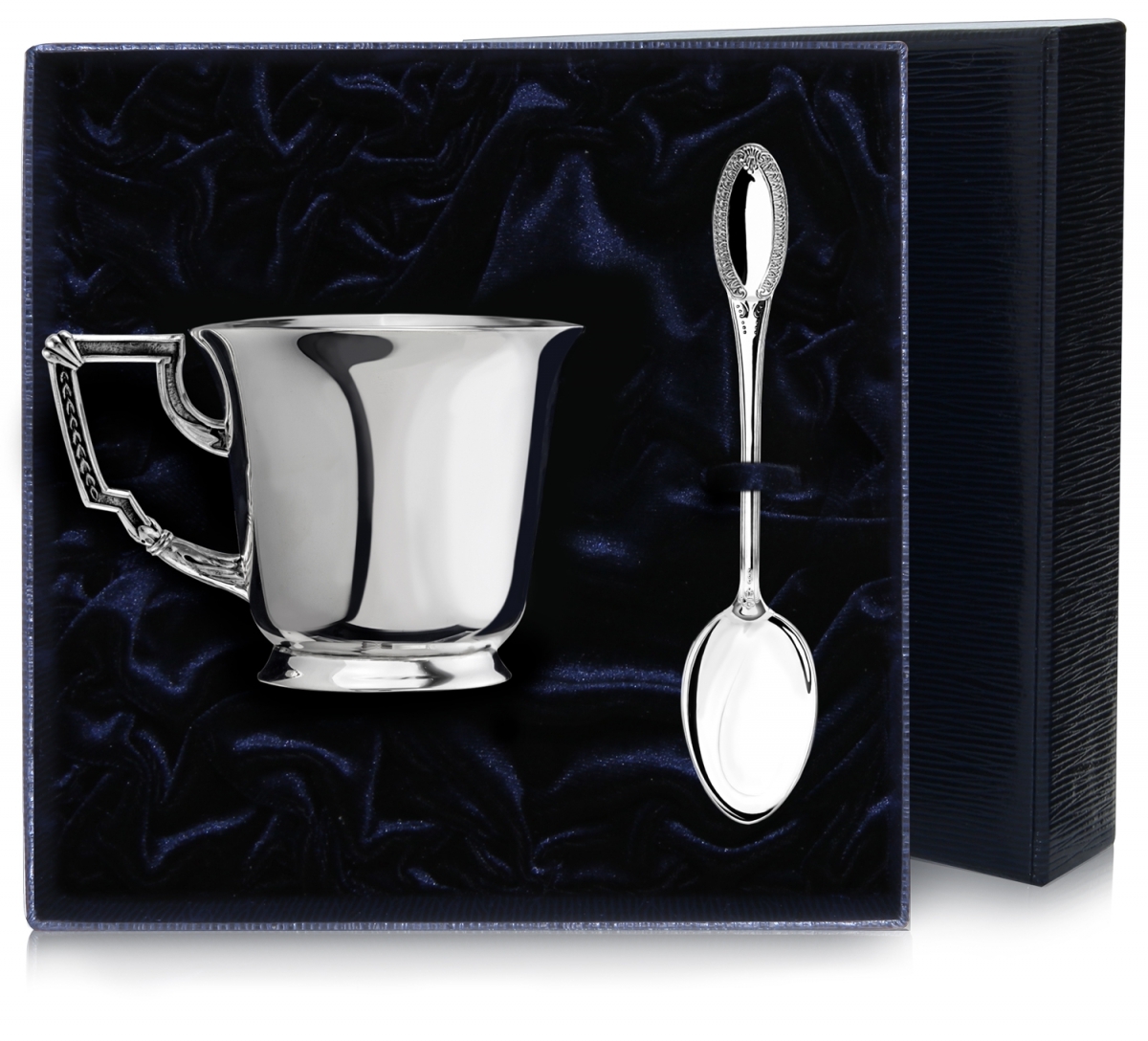 Набор чашка чайная "Император" + ложка из серебра (арт. 2400348)