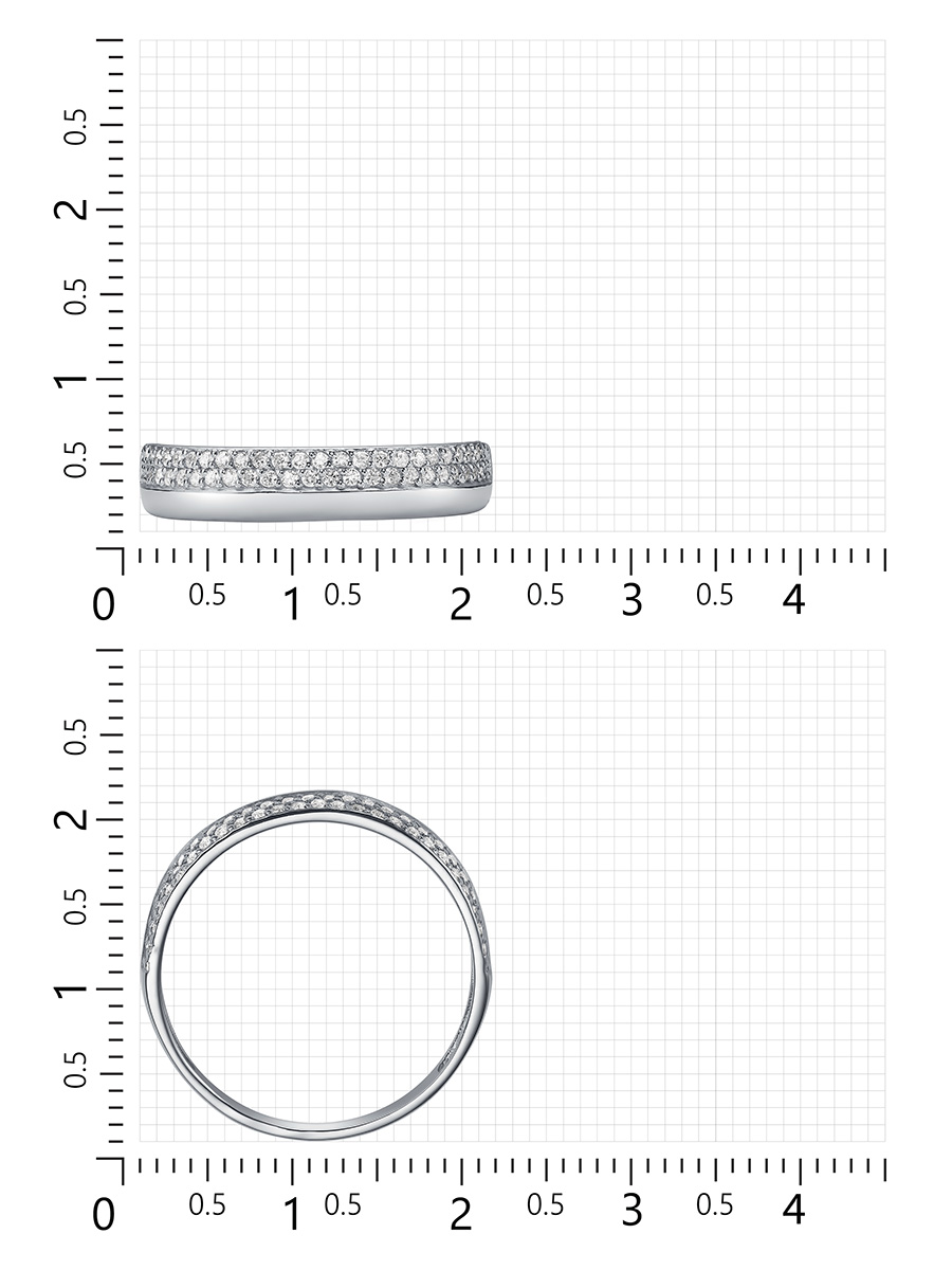 Кольцо с 51 фианитом из серебра (арт. 2410028)