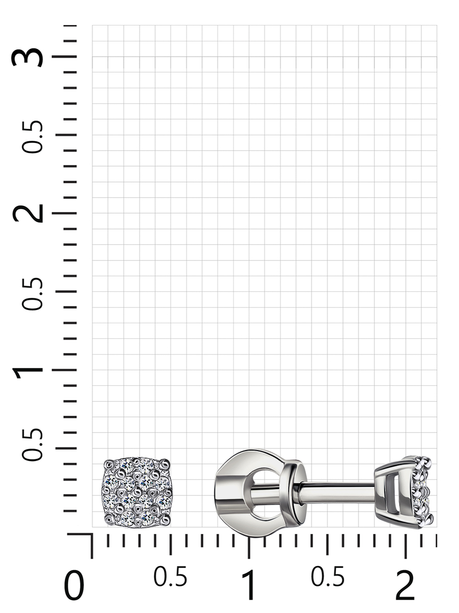 Серьги с 24 фианитами из серебра (арт. 2410425)