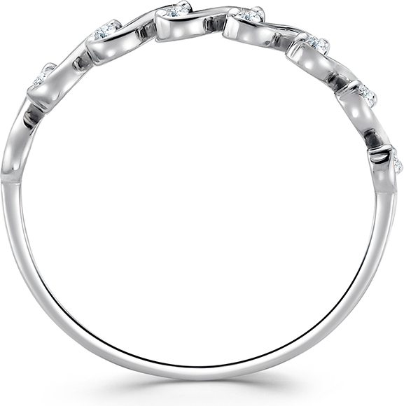 Кольцо с 7 фианитами из серебра (арт. 2410606)