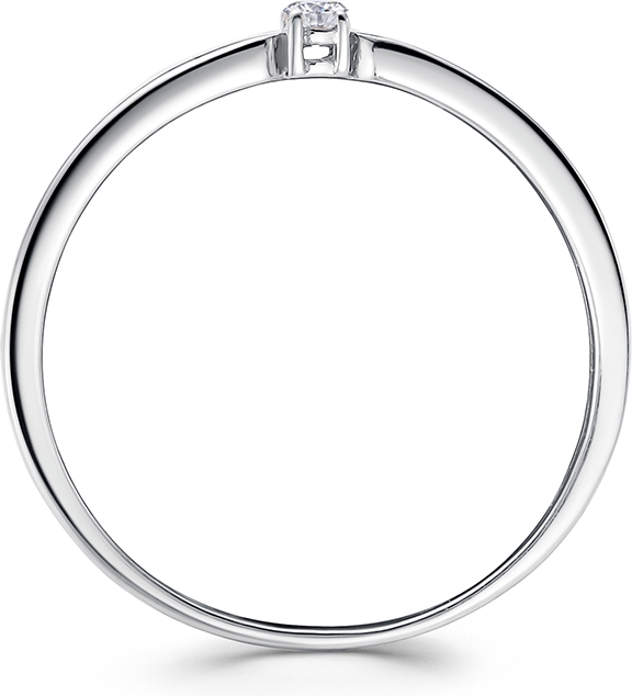 Кольцо с 1 фианитом из серебра (арт. 2410616)
