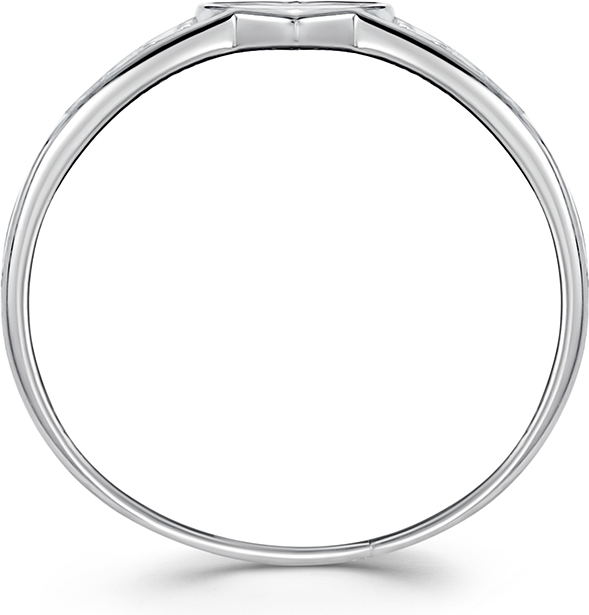 Кольцо Сердечко с 6 фианитами из серебра (арт. 2410620)