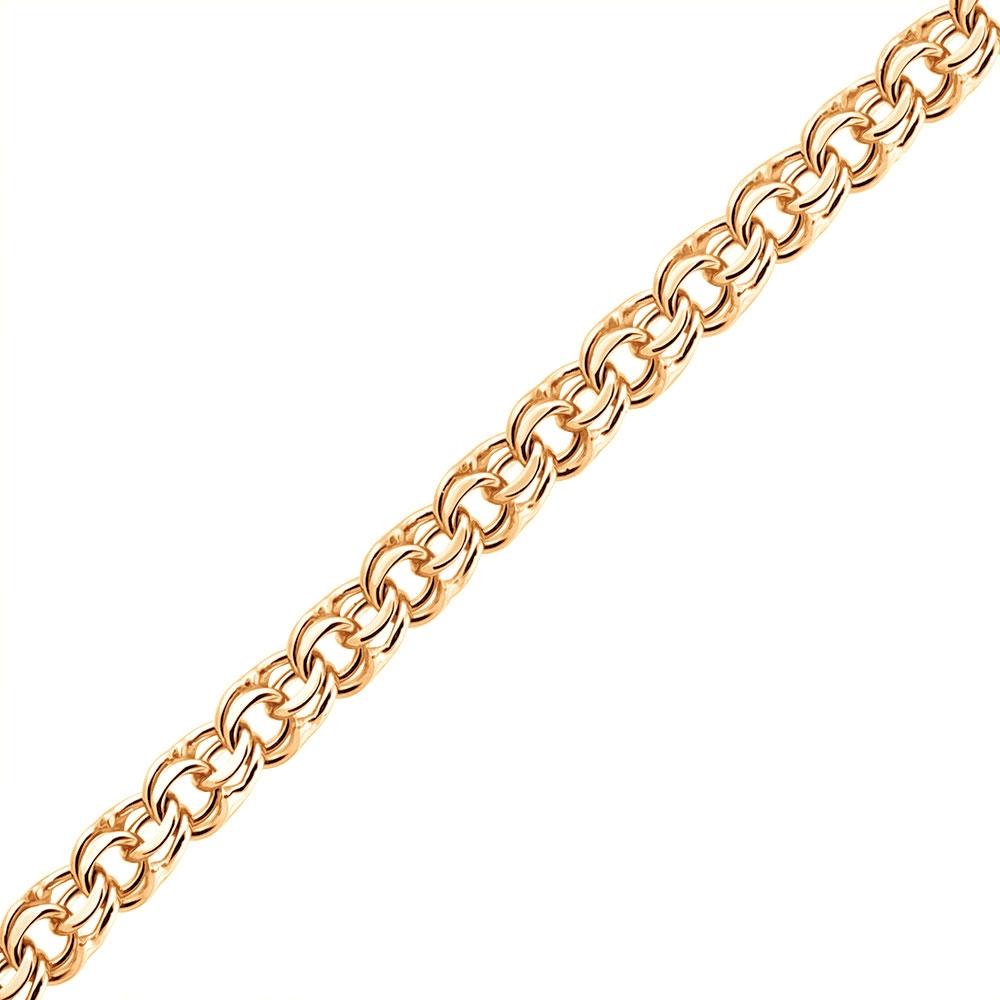 Браслет плетения "Бисмарк" из красного золота (арт. 2420342)