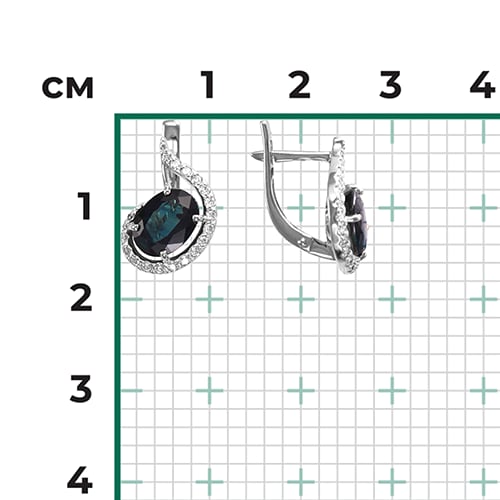 Серьги с сапфирами и бриллиантами из белого золота (арт. 2440426)