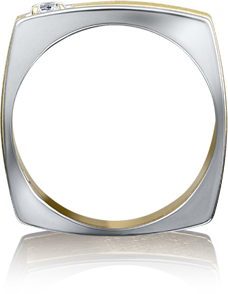 Кольцо с 1 бриллиантом из комбинированного золота (арт. 2440647)