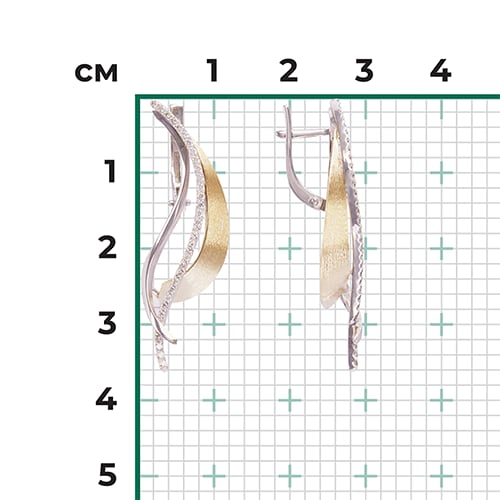 Серьги с 62 бриллиантами из комбинированного золота (арт. 2440776)
