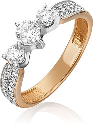 Кольцо с 31 бриллиантом из комбинированного золота (арт. 2441497)