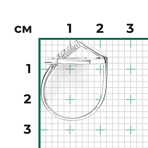 Кольцо с фианитами из серебра (арт. 2446838)