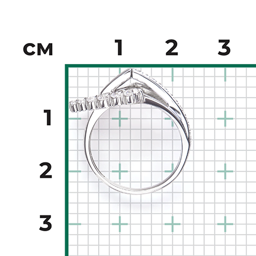 Кольцо с фианитами из серебра (арт. 2446839)