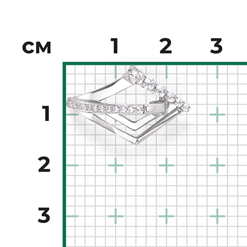 Кольцо с фианитами из серебра (арт. 2446839)