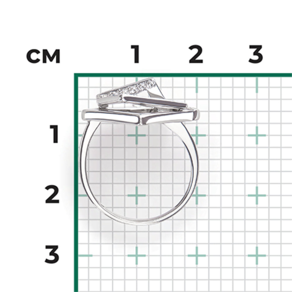 Кольцо с фианитами из серебра (арт. 2446842)