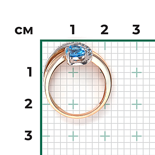 Кольцо с топазами из комбинированного золота (арт. 2446845)
