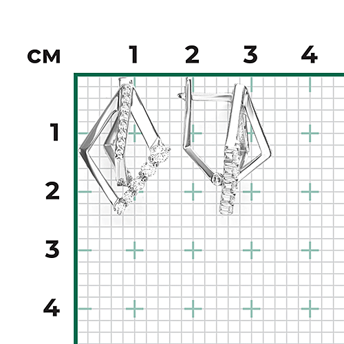 Серьги с фианитами из серебра (арт. 2446850)
