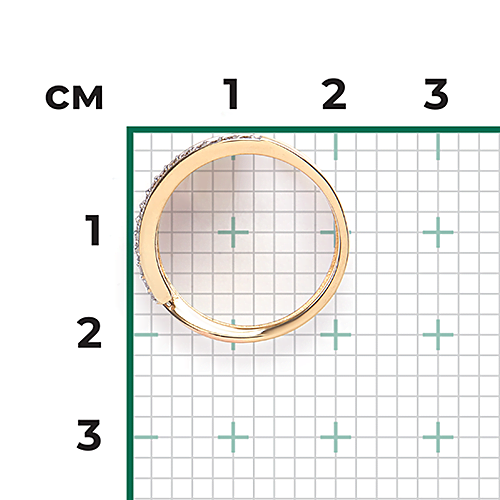 Кольцо с фианитами из комбинированного золота (арт. 2446906)