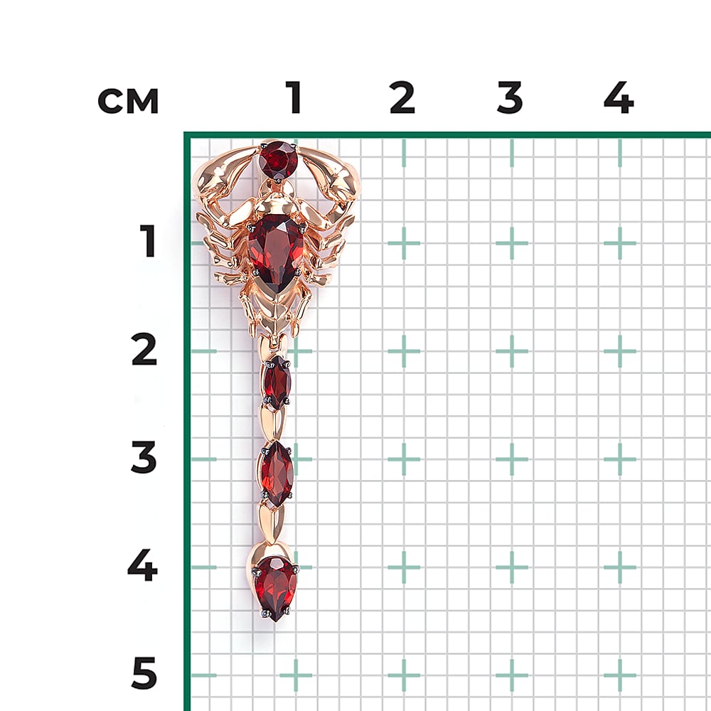 Подвеска с гранатами из красного золота (арт. 2447256)