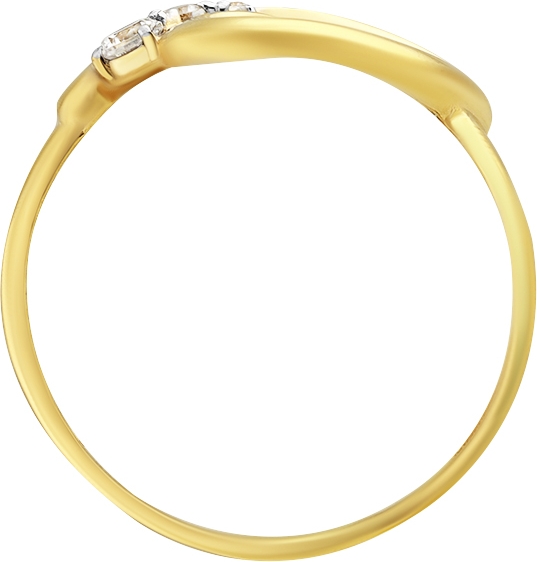 Кольцо с 3 фианитами из жёлтого золота (арт. 2461967)