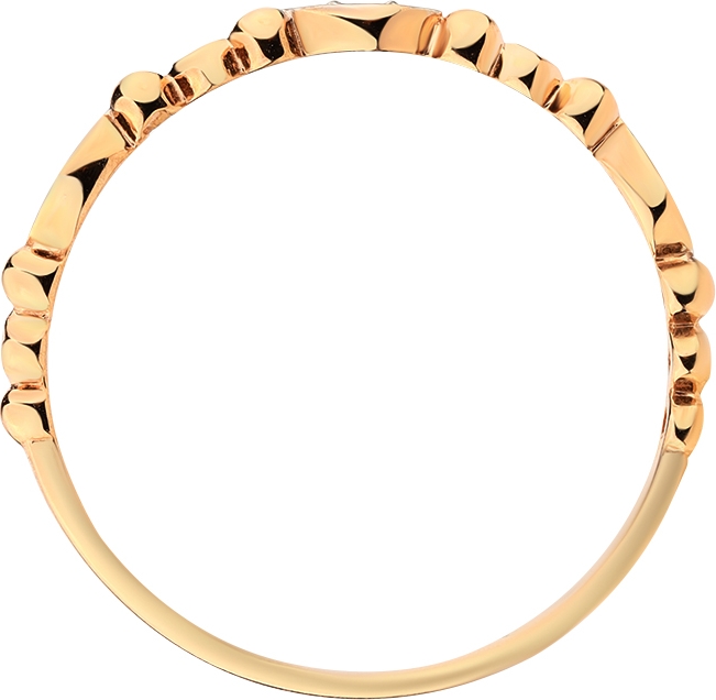 Кольцо с 3 фианитами из красного золота (арт. 2462181)