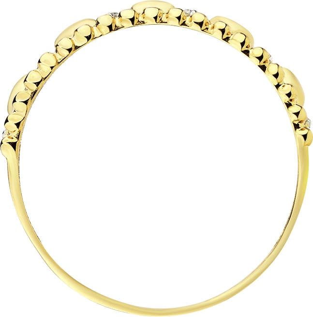 Кольцо Сердечки с 6 фианитами из жёлтого золота (арт. 2462458)
